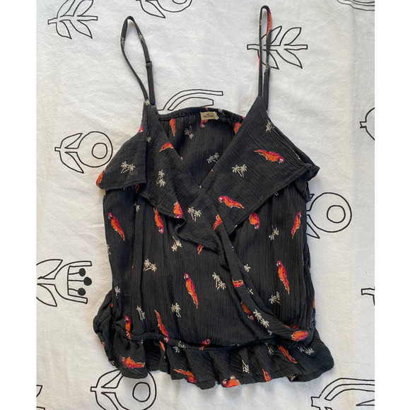 Hollister Ruffled Tank with Boho Design - Picture 1 of 4